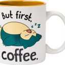Silver Buffalo Pokemon Snorlax But First Coffee Ceramic Mug, 20 Ounces