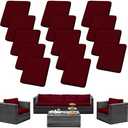 SUKAIKEQA Outdoor Cushion Covers Set,14PCS Patio Furniture Couch Seat Slipcovers, Replacement for Sofa Sectional Chair(Cover, Only)