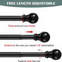 1 Inch Adjustable Grommet Curtain Rod-Black Curtain Rods for Windows 34 to 68" Drapery, Heavy-Duty living room curtain rod with 2 Brackets,Curtain ring for Bedroom, Kitchen Outdoor Patio