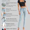 Hybrid & Company Women Ultimate Comfort Flattering Fit Stretch Skinny Jeans (22 Plus, Bleach)