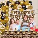 Leopard Print Party Decorations Set, Safari Theme Birthday Supplies with Balloons, Banner, Cake Topper, Tablecloth