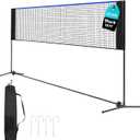 OLIXIS Portable Badminton Net, 2-5 FT Height Adjustable Volleyball Net, Badminton Net with Carry Bag, Volleyball Net, Pickball Net, Backyard Game Indoor Outdoor Use