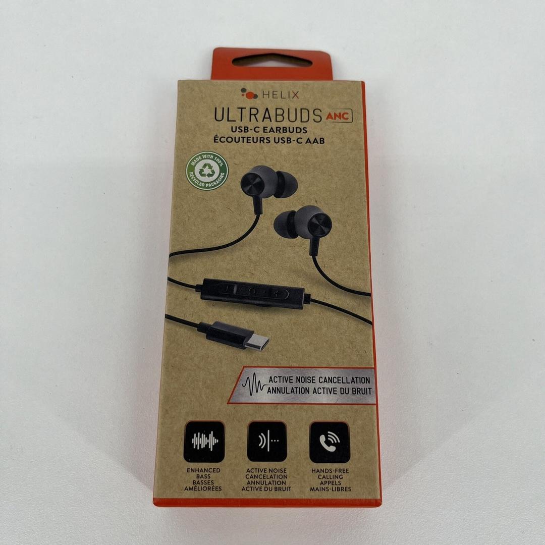 HELIX ULTRABUDS Earbuds USB-C Connector Black Gray Wired Headphones