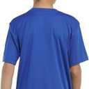 adidas Boys' Stay Dry Climalite Short Sleeve T-Shirt (Blue) Medium