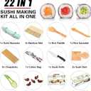 SmileTools Sushi Making Kit, 22 in 1 Sushi Roller Sushi Maker Kit with Bamboo Sushi Rolling Mats, Bazooka, Chef's Knife, Chopsticks, Sauce Dishes, Rice Spreader, Avocado Slicer, Guide Book