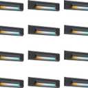 CLOUDY BAY [12 Pack] 3 Color Low Voltage 12-24V LED Step Lights Outdoor,2.5W Landscape Cutoff Stair Riser Light,Deck Step Lights Exterior Accent Lighting Fixtures,Wet Location,Black