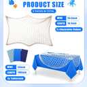 Unittype 6 Pcs Fish Net Decorative and Tablecloth Set, Cotton Fishnet and Plastic Table Cover Decorations Set for Nautical Themed Party Baby Shower Pirate Decorations Mermaid Party (Classic Color)