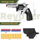 Toy Gun, Soft Bullet Toy Revolver, Game Catapult Toy Gun Foam Blaster, can fire Sponge Bullets, Educational Model Toys, Suitable for Children's Gifts from 6 Years Old (Silver)