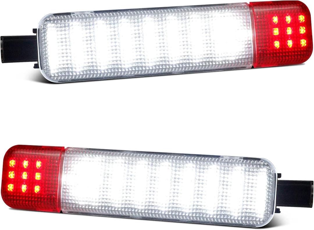 NDRUSH LED Interior Door Light Door Panel Courtesy Warning Light Lamp Assembly Compatible with 1999-2006 Silverado/Sierra 1500 2001-2006 3500 2500 HD 1999-2006 Yukon 1995-1999 C1500 C2500 C3500 (red and white)
