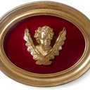 97 Decor Bronze Vintage Wall Sculpture - Gold Vintage Wall Decor For Hallway, Moody Antique Art Victorian Statue, Unique Angel Cherub Decorations For Home Living Room Bedroom Kitchen