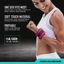 RBX Ankle and Wrist Weights for Women and Men - Velcro Straps, Made for Jogging, Walking, Resistance Training, and Physical Therapy (Set of 2) - Soft Touch Material (1lb (2lb Pair), Pink)