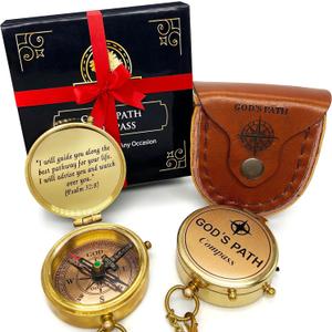 God's Path Compass  Communion & Confirmation Gift for Teenage Boys | Baptism Religious Gifts for Men, Christian, Catholic, Graduation | Sentimental & Inspirational Present  Greeting Card Included