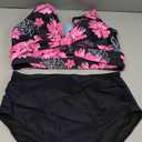 High Waisted Two Piece Swimsuit-Womens Bikini Set Tummy Control Bathing Suit Modest Full Coverage Bikini 2025, Size:XL