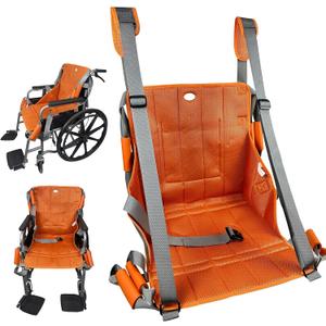 Upgrade Wheelchair Transfer Sling Seat Cushion Lift Stair Slide Board Emergency Evacuation Elevator Slide Pad Three Layer Design Durable Lifting Sling for Elderly Bariatric Handicap Orange, Standard