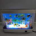 Fake Motion Fish Tank Mini Aquarium, Artificial Tropical Decorative Lamp Night Light with Moving Fish, Gift for Kids(US Plug)