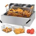 Commercial Deep Fryer with Basket, 3400W 19.4QT Professional Electric Fryer