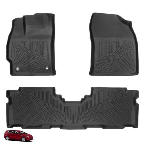 Floor Mats for Toyota Prius V 2012 2013 2014 2015 2016 2017, Prius V Floor Mats Custom Fit TPE Summer Winter Protection, Non-Slip Waterproof, Prius Mats Accessories