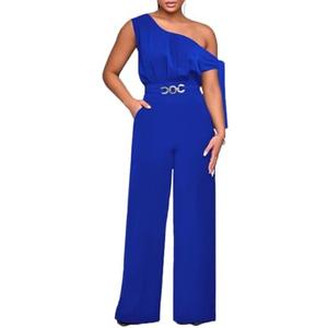 knowfashionstyle Elegant Jumpsuit For Women Dressy Casual Plus Size Wide Leg Pants Formal Jumpsuit Party One Piece Outfits, Large