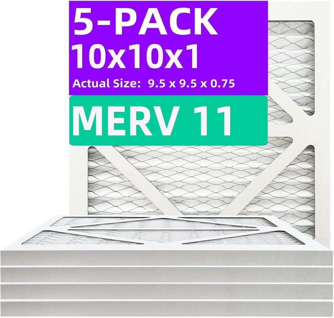 Qingzhug 12x12x1 MERV 11 (6-Pack) Pleated Air Filter (Actual Size: 11.75"x11.75"x0.75") MPR 1200 & FPR 7, Furnace Air Filters