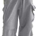 Women's Wide Leg Sweatpants Elastic High Waist Straight Leg Sweatpants Teen Girl Baggy Sweatpants with Pockets (Small, Cargo)