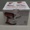 Ice Cream Maker Attachment for KitchenAid 4.5/5QT & 6QT Mixers, Frozen Ice Cream & Sorbet Gelato Maker for KitchenAid, 2 Quart, White, Not Dishwasher Safe