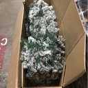 7Ft Warm Light Christmas Tree with Snow