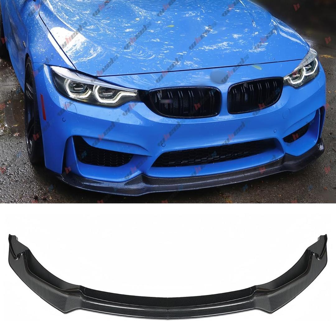 2Pcs Front Bumper Lip Compatible with BMW F80 M3 F82 F83 M4 2015-2020 CS-Style, Fits for 2015 2016 2017 2018 2019 2020, Air Dam Lower Chin Spoiler Splitter(Carbon Fiber Pattern)