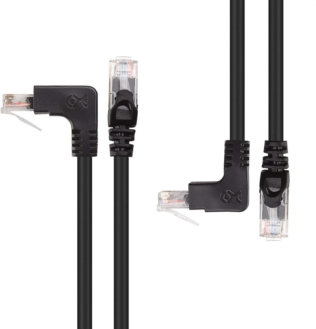 Cable Matters 10Gbps Combo-Pack 90 Degree Cat 6 Ethernet Cable - 10ft, Cat6 Right Angle Ethernet Cable (Right Angle Up and Down Connectors) (10 Feet)