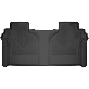 Husky Liners Weatherbeater Floor Mats | Fits 2019-2024 Chevrolet Silverado & GMC Sierra 1500; 2020-2024 Silverado/Sierra 2500, 3500 Crew Cab w/Factory Under Seat STG | 2nd Row, 1-pc Black - 14201
