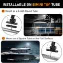18-Inch Bimini Top Stern Light for Pontoon, Anchor Light Pontoon Boat Lights Waterproof IP67, 3 NM Visible White Rear Running Navigation Lights for Boats LED Marine (12-24V)