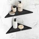 Corner Shower Shelves, 10 Recessed Tile Shower Shelf Matte Black, 304 Stainless Steel Grout in Corner Tile Bathroom Shelves, No Drilling, 2 Pack