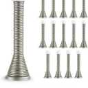 Jack N Drill 15 Pack Spring Door Stoppers for Bottom of Door, 100% Child & Pet Friendly, 3.1" Heavy Duty Satin Nickel Door Stop for Wall Protection, Doorstops for Inside Door with Rubber Bumper Tip