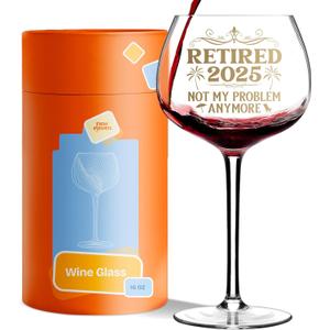 NewEleven Retirement Gift For Woman 2025 - Cool Retirement Gifts - Coworker Leaving Gifts, Farewell Presents, Retired Decorations, Farewell Goodbye Gift For Coworkers, Friends - 16 Oz Wine Glass