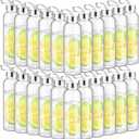 Zubebe Reusable Clear Water Bottles Bulk with Stainless Steel Leak Proof Lids Sports Bottles with Nylon Camying Strap for Party Gift Water Milk Smoothie Juice Beverage