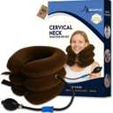 Neck Stretcher for Instant Neck Pain Relief - Neck Support Brace Adjustable & Inflatable Cervical Neck Traction Device - Neck Decompression Devices for Home Use (Brown)