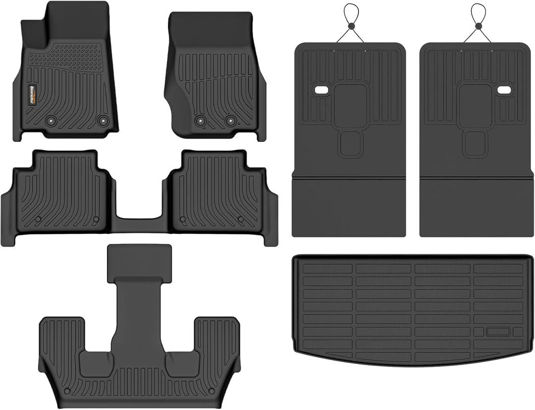 Binmotor-Floor Mats & Cargo Liner for Jeep Grand Cherokee L 2021-2026 (Only for 6 Seater Without Center Console), TPE All Weather Car Mats for Jeep Grand Cherokee L Accessories Custom Fit