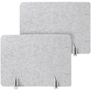 KEPYDRMTF Desk Privacy Panel Set, Desk Partition Cubicle Wall Freestanding Noise-Reduction Panels Room Divider, Soundproof Partition with Support Feet for Office or Home Use (Light Grey, 40 * 60 cm)