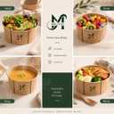 50Pcs 32 Oz Disposable Bowls with Lids, Kraft Paper Soup Bowls, Disposable Salad Bowls with Lids, Large Paper Bowls for Meal Prep, Hot & Cold Food
