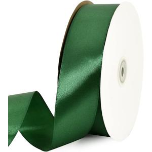 TONIFUL 1-1/2 Inch (40mm) x 100 Yards Dark Green Wide Satin Ribbon Solid Fabric Ribbon for Gift Wrapping Chair Sash Valentine's Day Wedding Birthday Party Decoration Hair Floral Craft Sewing Christmas