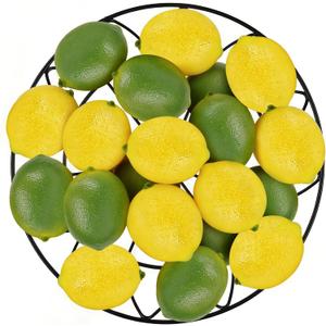 Toopify 20PCS Fake Lemons, Yellow Green Artificial Lemons, Matte Finish Fruit Decor for Kitchen Fruit Bowl Table Centerpiece & Photography