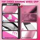 Ventilated Heart-Shaped Steering Wheel Cover with Anti-Slip Leather Grip. Compatible with Ford, Toyota, Honda, Nissan, and Chevrolet Vehicles for 14.5-15.2 inch Round Steering Wheels.