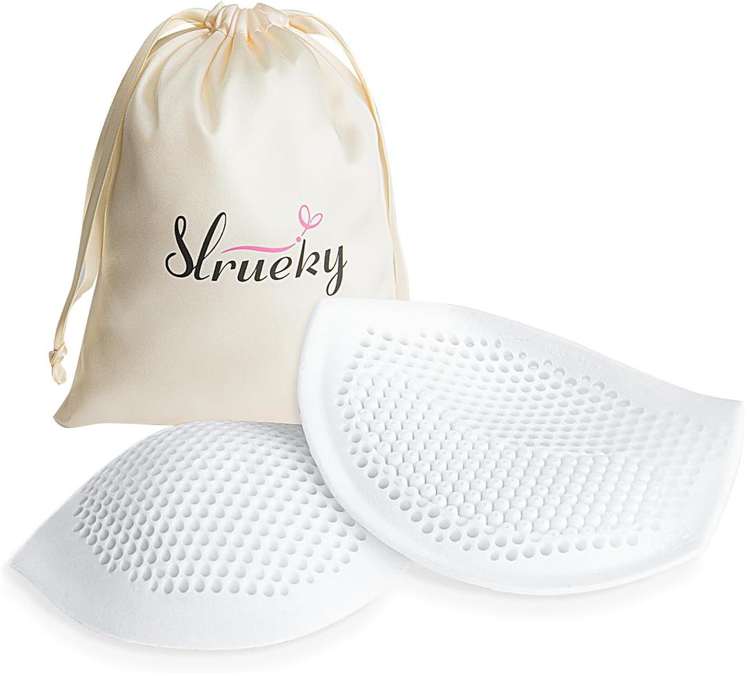 2 x Silicone Bra Inserts Push Up 32A, Bra Pads Inserts (White 36/38 B/C)