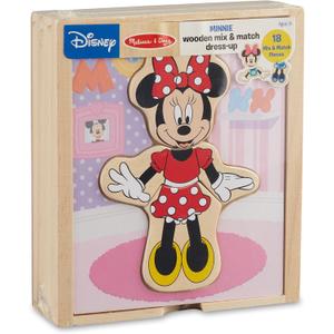 Melissa & Doug Disney Minnie Mouse Dress-Up Puzzle, 18 Pieces Mix and Match Outfits, Sorting & Matching Toy with Storage Case, Educational Puzzle for Toddlers Ages 3+