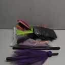 SATINIOR Halloween Witch Costume Set for Girls - Tutu Skirt, Striped Tights, Hat, and Plastic Broom for Cosplay Party Favors Supplies, Size: M