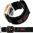 Nylon Apple Watch Bands For Men Para Apple Watch 42mm 44mm 45mm 46mm 49mm,Series11/10/9/8/7/6/5/4/3/2/1/Ultra2/3,Sport Loop Band Comfortable Braided Stretchy,Velcro Tactical Braided Generation Mens (Black)