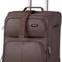 Hanke 20 Inch Softside Expandable Carry On Luggage with Spinner Wheels, Rolling Suitcase Travel Luggage with TSA Approved Luggage,Coffee