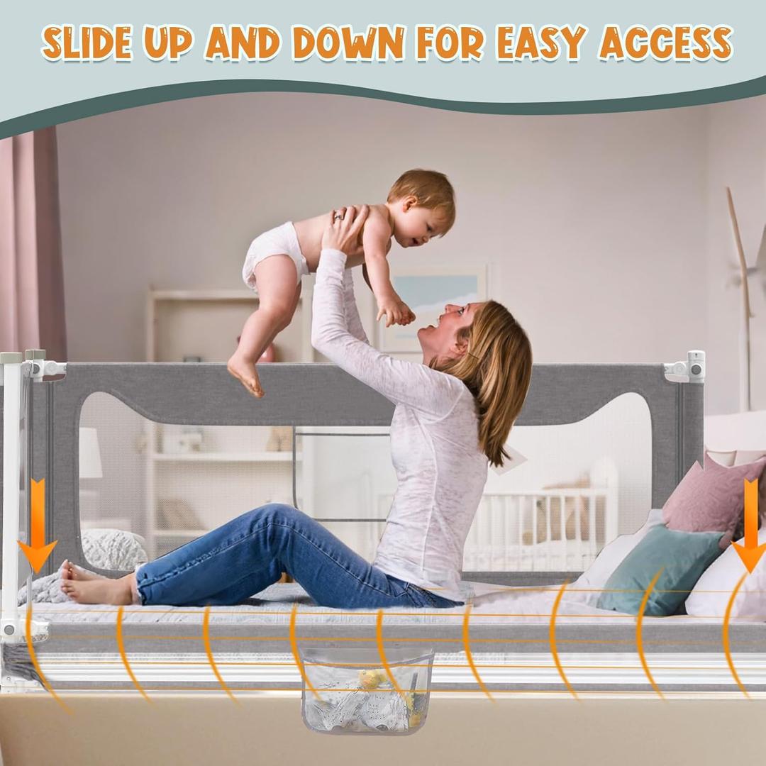 G TALECO GEAR Bed Rail for Toddlers, Stable Protective Bed Side Rails, Baby Bedrail Guard for Twin Full Queen & King Size Bed (78.7 Inch, 1 Piece)