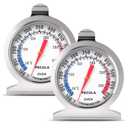 Oven Thermometer 2 Pack 50-300C/100-600F, Oven Grill Fry Chef Smoker Thermometer Instant Read Stainless Steel Thermometer Kitchen Cooking Thermometer