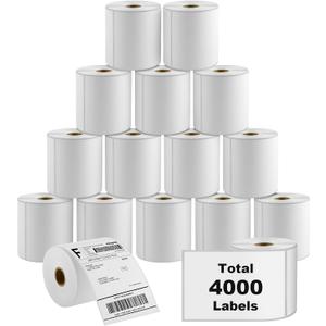 MaxGear 4" x 6" Direct Thermal Labels, 4000 Pcs/16 Rolls, Perforated White Mailing Shipping Package Labels, Commercial Grade, Permanent Adhesive, Compatible with Most Thermal Printers