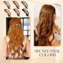 6 PCS Flat Claw Clips for Women, French Flat Claw Clip, Tortoise Shell Flat Hair Clip for Thin Thick Hair, Lay Down Claws Clips, Medium Classic Hair Barrettes